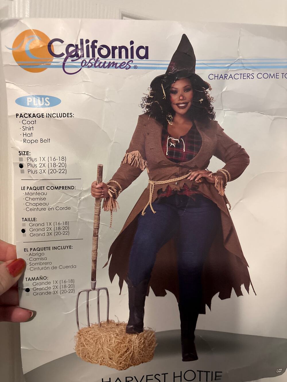 Scare Crow Harvest Hottie Costume Women's Plus Size 2X